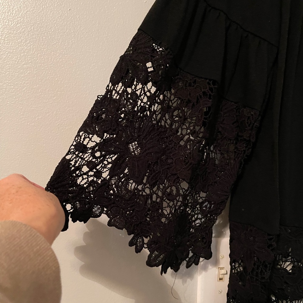 Black off shoulder blouse - Picture 2 of 5